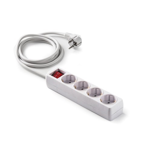 Regleta de 4 Enchufes Blanco TT c/Int 1,5m Famatel 9/704 - 1