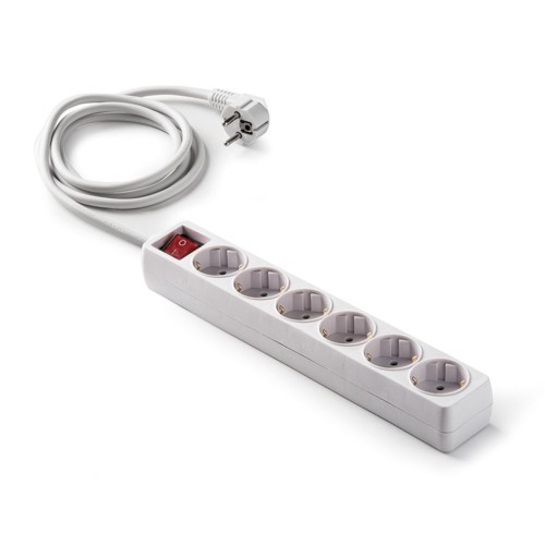 Famatel 9/706 Base Múltiple 6 Tomas TT c/Int 1,5m Blanco