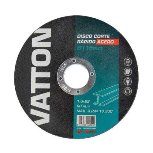 Disco de Corte Rápido para Acero 115x1MM Vatton Disco de Corte Rápido para Acero 115x1MM Vatton