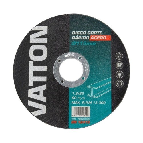 Disco de Corte Rápido para Acero 115x1,2MM Vatton Disco de Corte Rápido para Acero 115x1,2MM Vatton