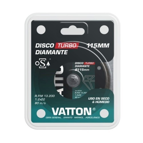 Disco Turbo Diamante Osa 115x1,2MM Vatton Disco Turbo Diamante Osa 115x1,2MM Vatton