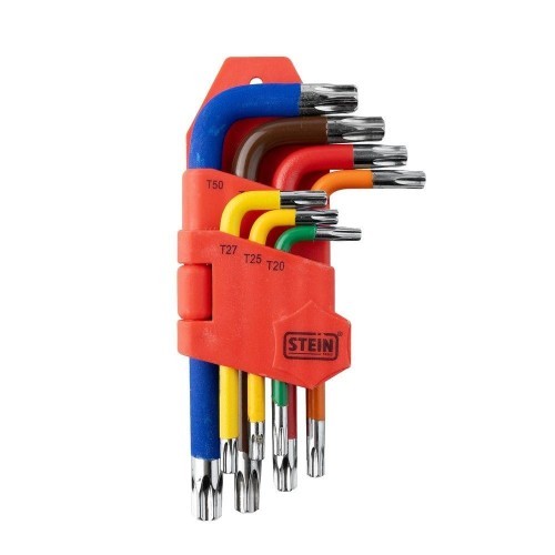 Juego de Llaves Torx Cortas Stein con Agujero 7 Piezas Juego de Llaves Torx Cortas Stein con Agujero 7 Piezas