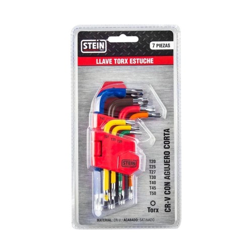 Juego de Llaves Torx Cortas Stein con Agujero 7 Piezas