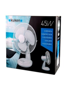 Ventilador Sobremesa 45W Kuken Blanco 3 Velocidades Ajustables 2