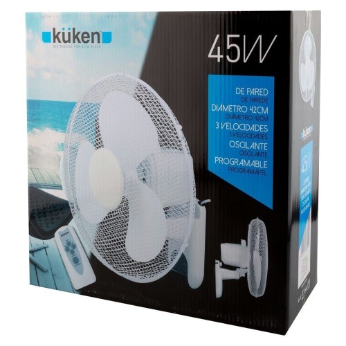 Ventilador de Pared 45W Kuken con Mando a Distancia y Temporizador