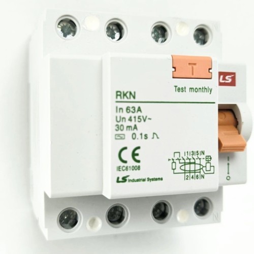 Interruptor Diferencial 4 Polos 63A 30mA RKN Clase AC LS Electric
