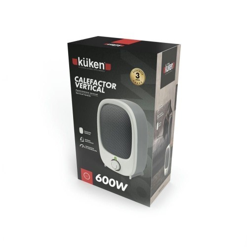 Calefactor Eléctrico Portátil Compacto Kuken Blanco 600W Calefactor Eléctrico Portátil Compacto Kuken Blanco 600W