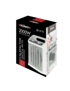 Calefactor Portátil Recto Kuken Blanco 2000W 2 Posiciones 2