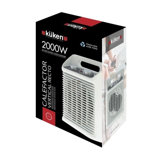 Calefactor Portátil Recto Kuken Blanco 2000W 2 Posiciones Calefactor Portátil Recto Kuken Blanco 2000W 2 Posiciones