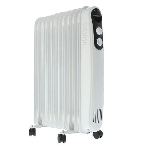 Kuken Radiador de Aceite Blanco 11 Elementos 2500W c/Termostato