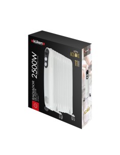 Kuken Radiador de Aceite 11 Elementos 2500W Negro c/Termostato 2