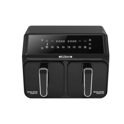 Freidora de Aire Doble Digital Kuken 2200W 8L Negro Inoxidable Freidora de Aire Doble Digital Kuken 2200W 8L Negro Inoxidable