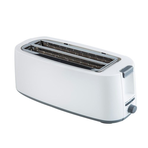 Tostadora Eléctrica 1400W Blanca Doble Ranura 4 Piezas Tostadora Eléctrica 1400W Blanca Doble Ranura 4 Piezas