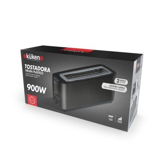 Kuken Tostadora Eléctrica Grande 900W Negra 1 Ranura Kuken Tostadora Eléctrica Grande 900W Negra 1 Ranura