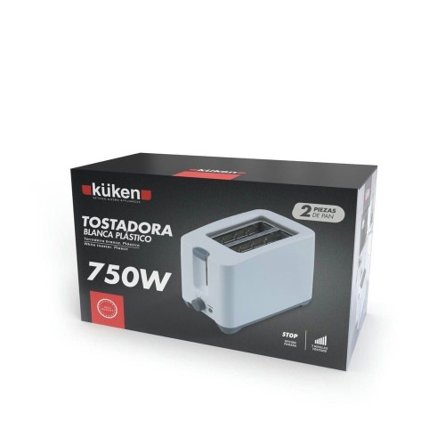 Tostadora Eléctrica Blanca 750W Kuken 2 Ranuras