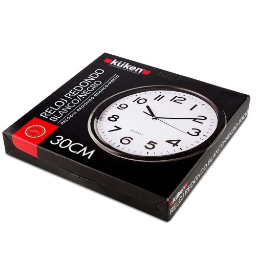 Reloj Analógico Cuadrado Negro Kuken con Alarma 82x82x38MM