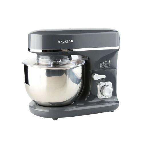 Robot Batidora Amasadora 1300W Kuken Gris 6 Velocidades 5L