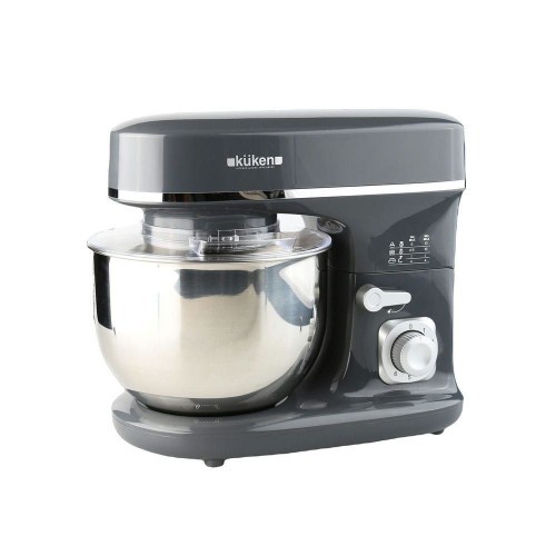 Robot Batidora Amasadora 1300W Kuken Gris 6 Velocidades 5L