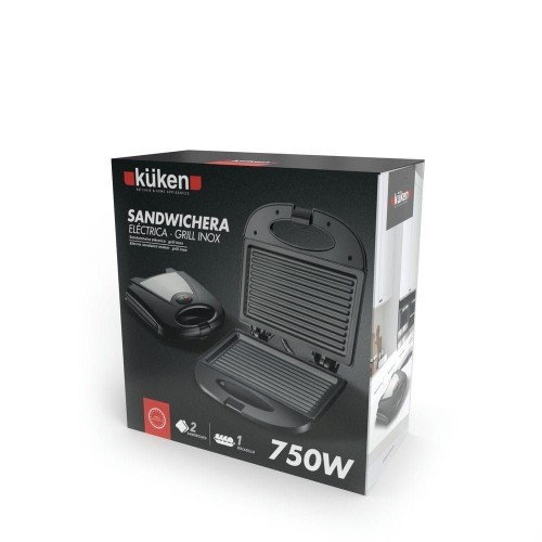 Sandwichera Eléctrica Grill Inoxidable Antiadherente 750W Kuken Sandwichera Eléctrica Grill Inoxidable Antiadherente 750W Kuken