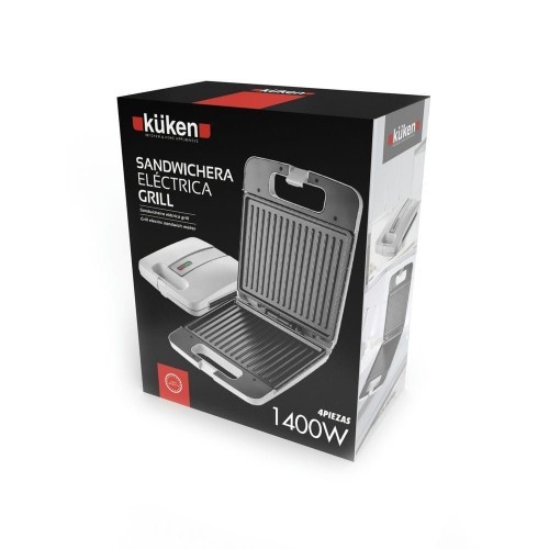 Sandwichera Grill Eléctrica Antiadherente 4 Piezas 1400W Kuken Sandwichera Grill Eléctrica Antiadherente 4 Piezas 1400W Kuken