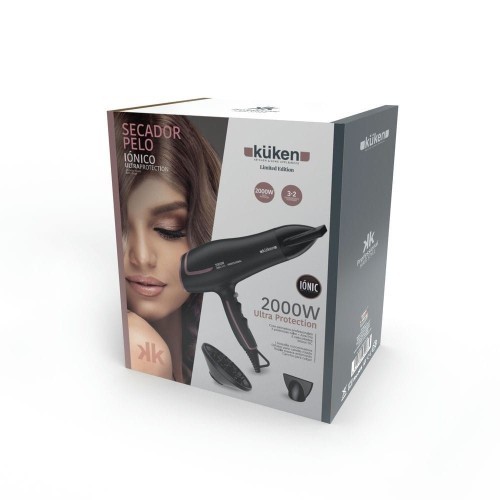 Secador Profesional Iónico Negro 2000W Kuken