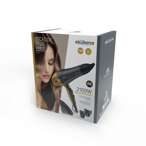 Kuken Secador de Pelo Profesional Iónico 2100W Gris/Dorado