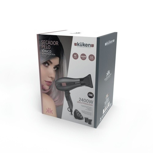 Secador de Pelo Profesional Iónico 2400W Gris/Rosa Kuken