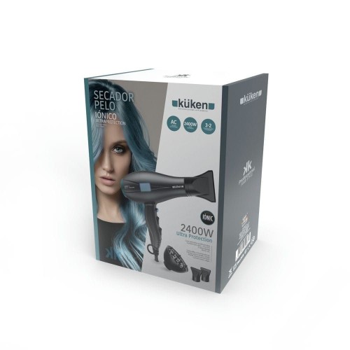 Kuken Secador de Pelo Profesional Iónico 2400W Gris/Azul