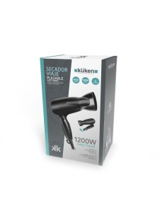Kuken Secador de Pelo Viaje Plegable 1200W Negro 2