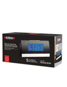 Reloj Despertador Digital Kuken Rectangular Negro 2