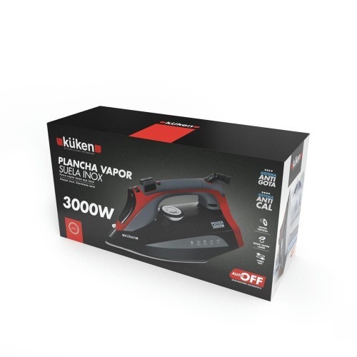 Kuken Plancha de Vapor 3000W Rojo Suela Acero Inoxidable Kuken Plancha de Vapor 3000W Rojo Suela Acero Inoxidable