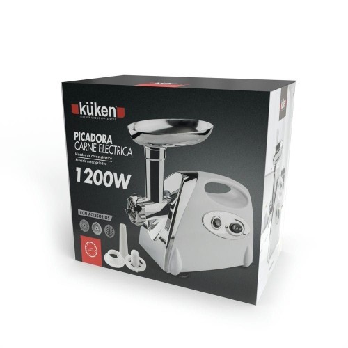 Picadora de Carne Eléctrica + Recambios Kuken 1200W