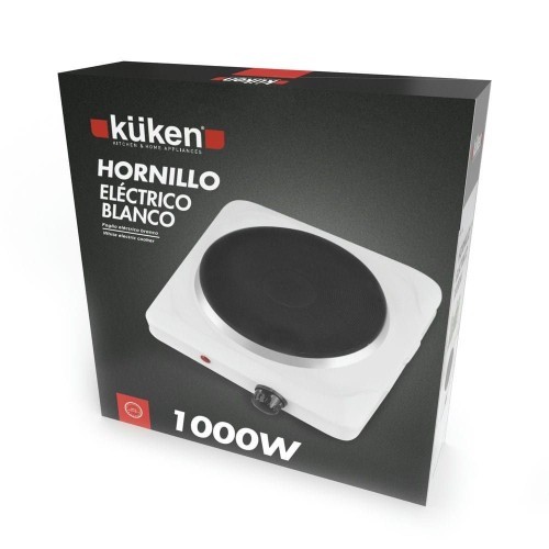Hornillo Eléctrico Portátil Blanco 1000W 1 Placa Eléctrica Kuken Hornillo Eléctrico Portátil Blanco 1000W 1 Placa Eléctrica Kuken