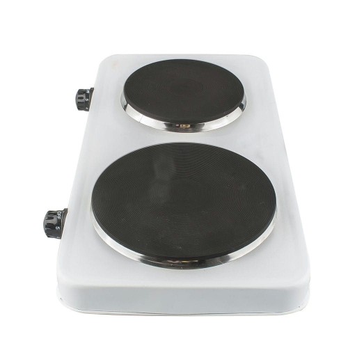 Hornillo Eléctrico Blanco Kuken 2500W Portátil 2 Placas Eléctricas