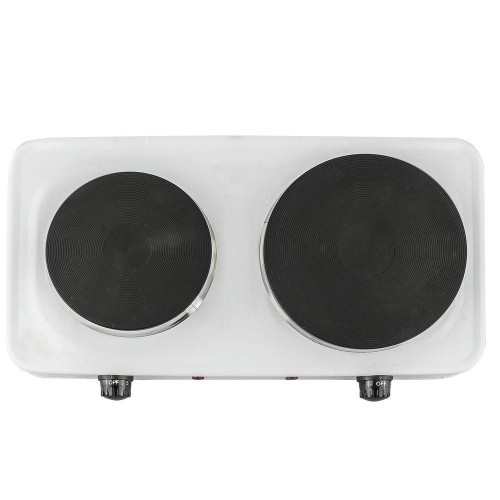 Hornillo Eléctrico Blanco Kuken 2500W Portátil 2 Placas Eléctricas Hornillo Eléctrico Blanco Kuken 2500W Portátil 2 Placas Eléctricas