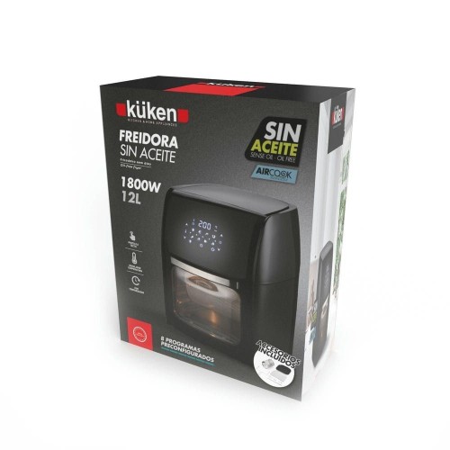 Kuken Freidora Eléctrica de Aire Digital 1800W 12L 8 Programas