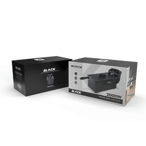 Kuken Freidora Eléctrica Acero Inoxidable Negro 2000W 3L