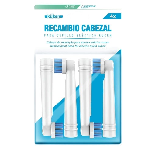 Pack de 4 Cabezales Deep Clean para Cepillo Eléctrico Kuken (34144)