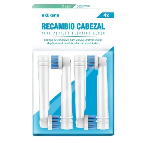 Pack de 4 Cabezales Deep Clean para Cepillo Eléctrico Kuken (34144)