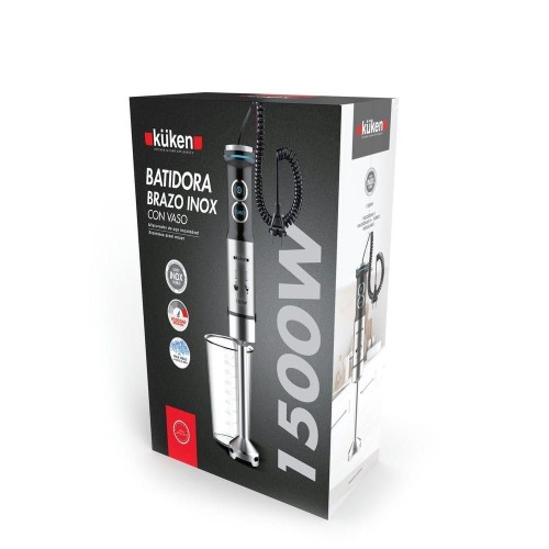 Kuken Batidora de Brazo Inoxidable Negra 1500W con Vaso