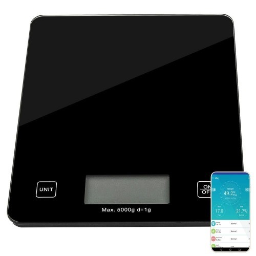 Balanza de Cocina Electrónica Kuken Cristal con Bluetooth 5KG