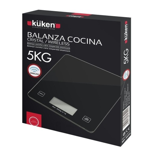 Balanza de Cocina Electrónica Kuken Cristal con Bluetooth 5KG
