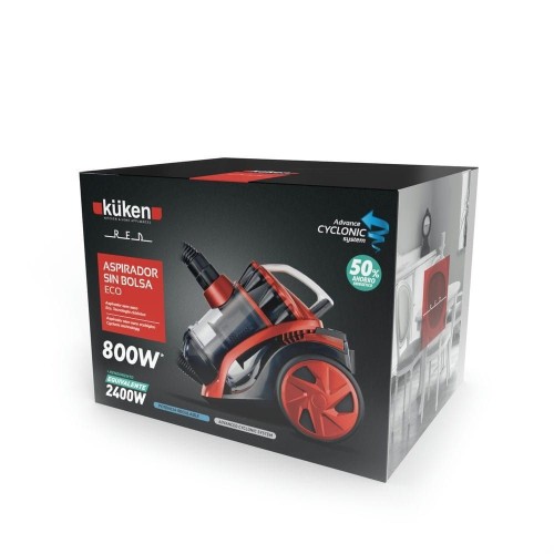 Aspirador sin Bolsa Rojo Kuken 800W (2400W)