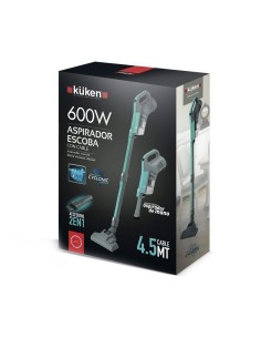 Aspirador Escoba con Cable 4.5 Metros 600W Kuken 2