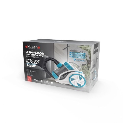 Aspirador sin Bolsa Azul Kuken 800W (2400W) Aspirador sin Bolsa Azul Kuken 800W (2400W)