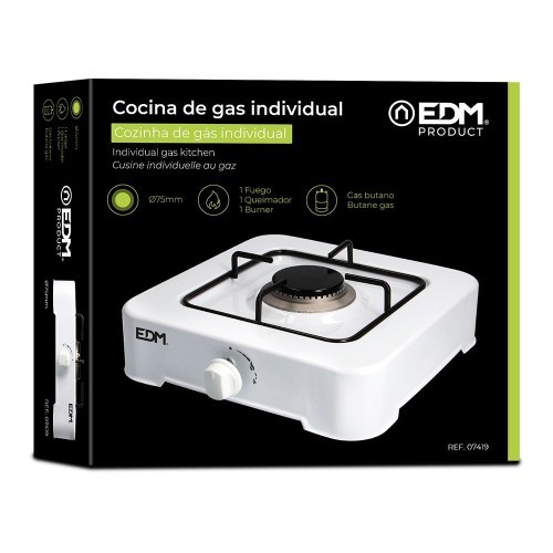 Cocina De Gas Butano Esmaltada Portátil 1 Fuego 2100W EDM Cocina De Gas Butano Esmaltada Portátil 1 Fuego 2100W EDM