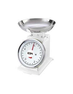Bascula de Cocina EDM Analógica Blanca Retro 5Kg 07523
