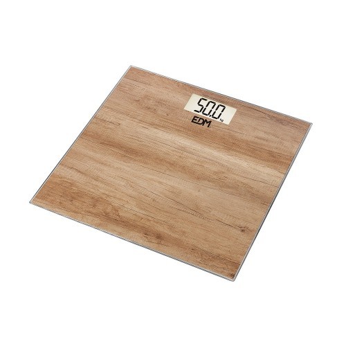 Báscula Electrónica de Baño EDM con Efecto Madera 180Kg 07531