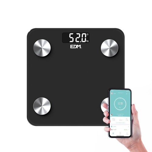 Báscula Inteligente EDM de Baño Digital con Bluetooth 07613 180 Kg
