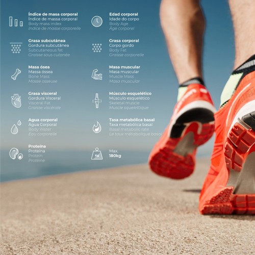 Báscula Inteligente EDM de Baño Digital con Bluetooth 07613 180 Kg